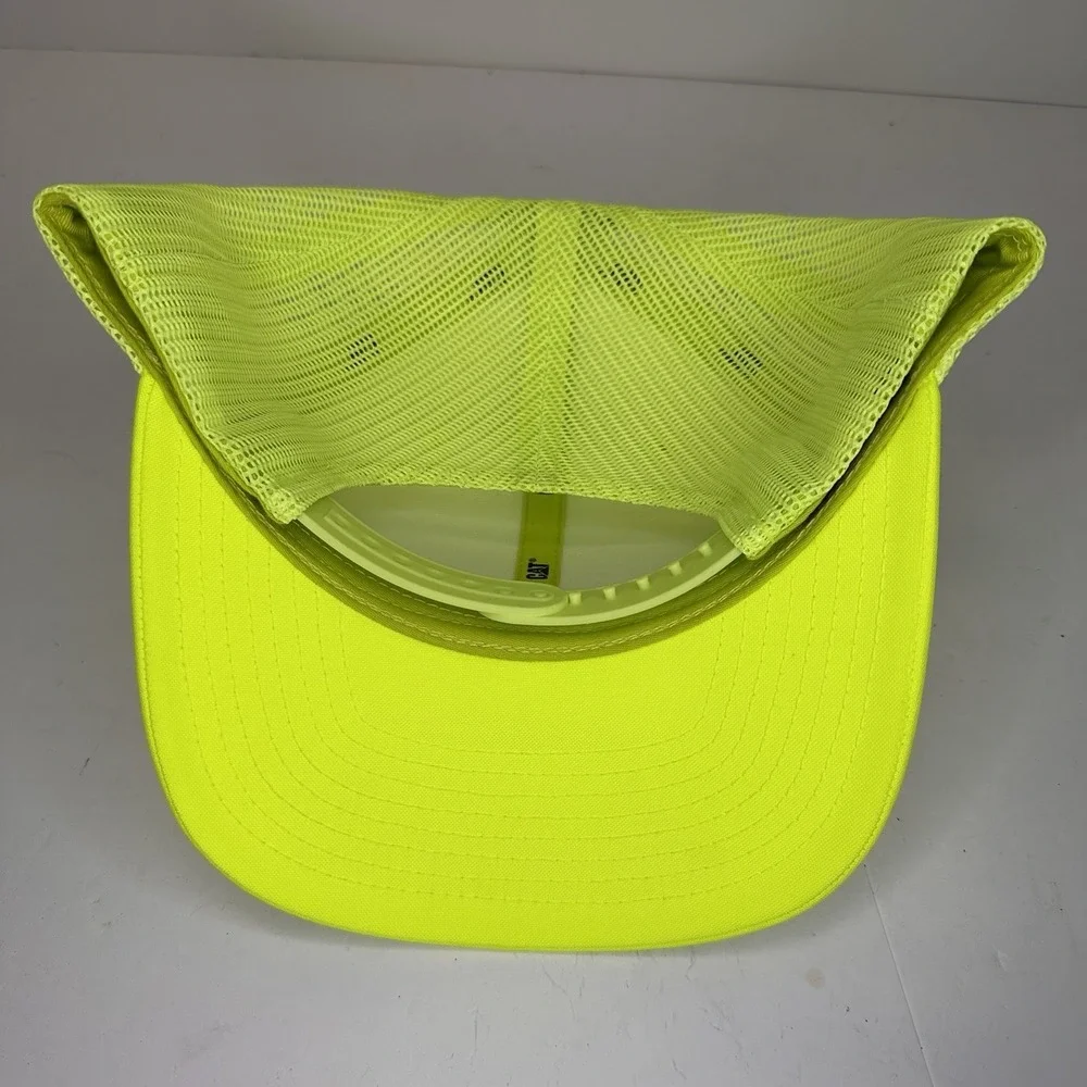 Cat Caterpillar High Visibility Neon Yellow Logo‎ Trucker Hat One Size Fits Most